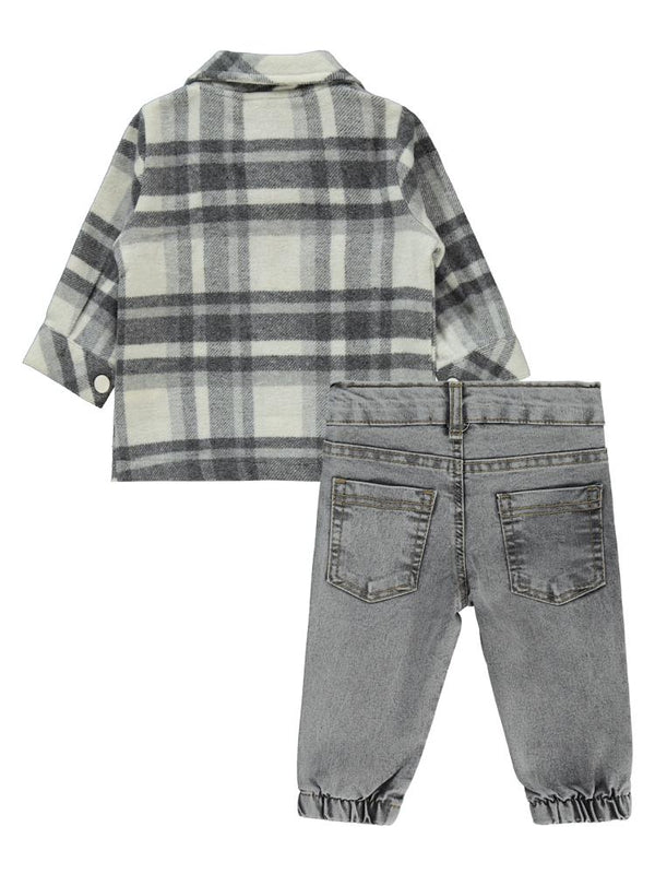 Civil Baby Ekoseli 3'Lü 6-18 Ay Takım - Lacivert