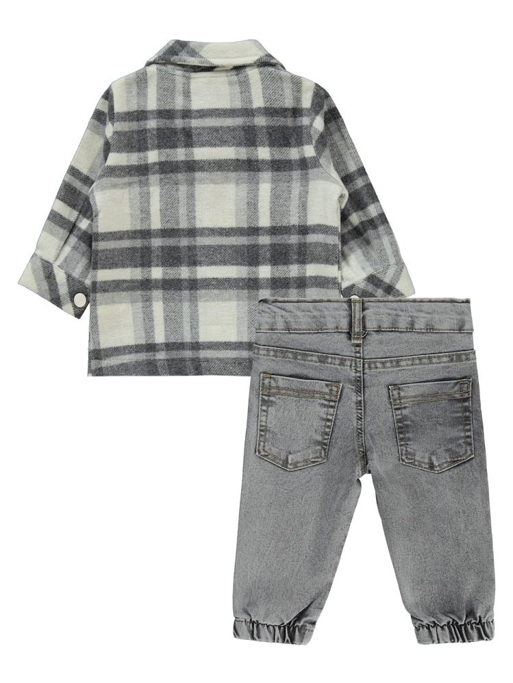 Civil Baby Ekoseli 3'Lü 6-18 Ay Takım - Lacivert