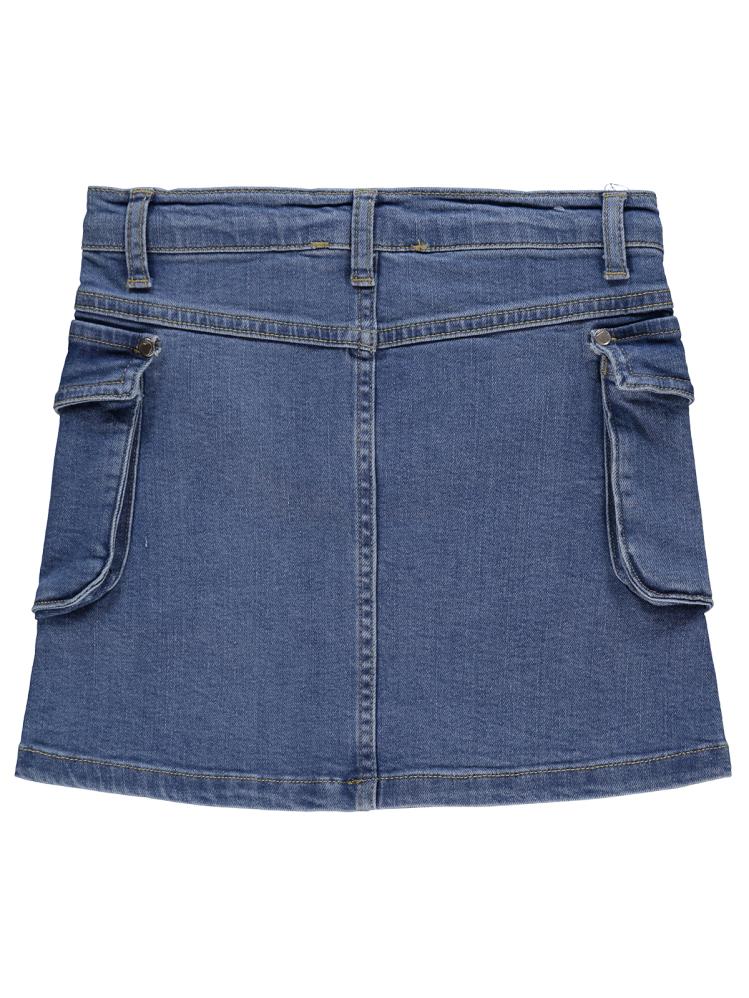 Civil Girls Kargo Cepli 6-9 Yaş Etek - Mavi