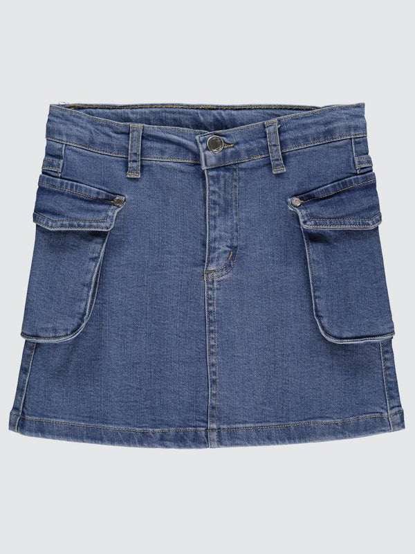 Civil Girls Kargo Cepli 6-9 Yaş Etek - Mavi