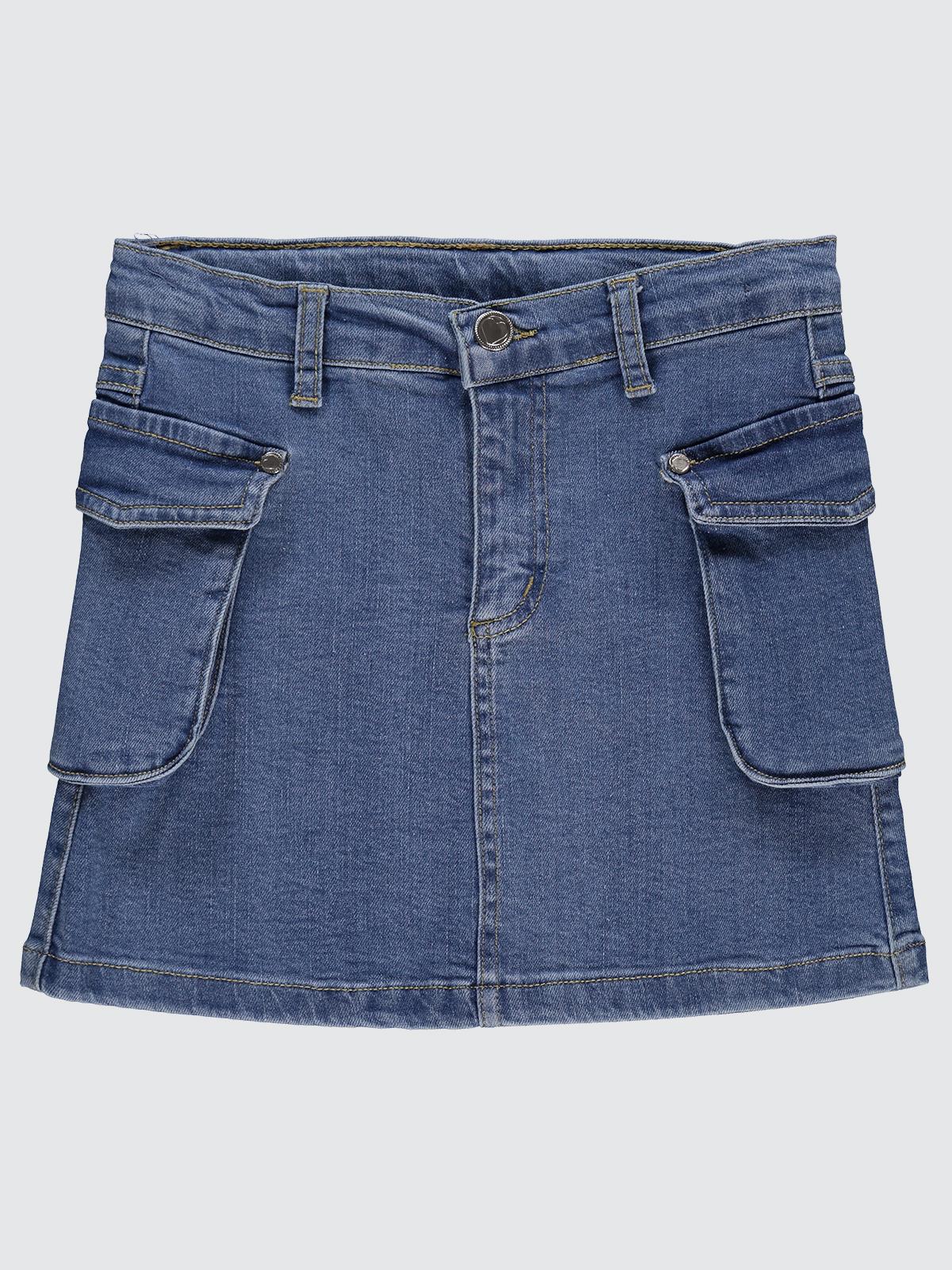Civil Girls Kargo Cepli 6-9 Yaş Etek - Mavi