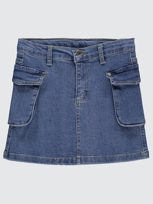 Civil Girls Kargo Cepli 6-9 Yaş Etek - Mavi