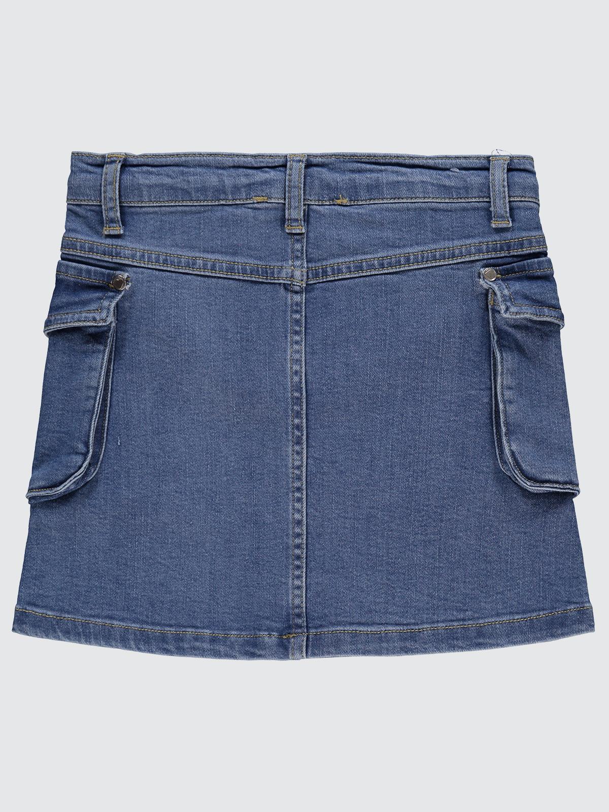 Civil Girls Kargo Cepli 6-9 Yaş Etek - Mavi