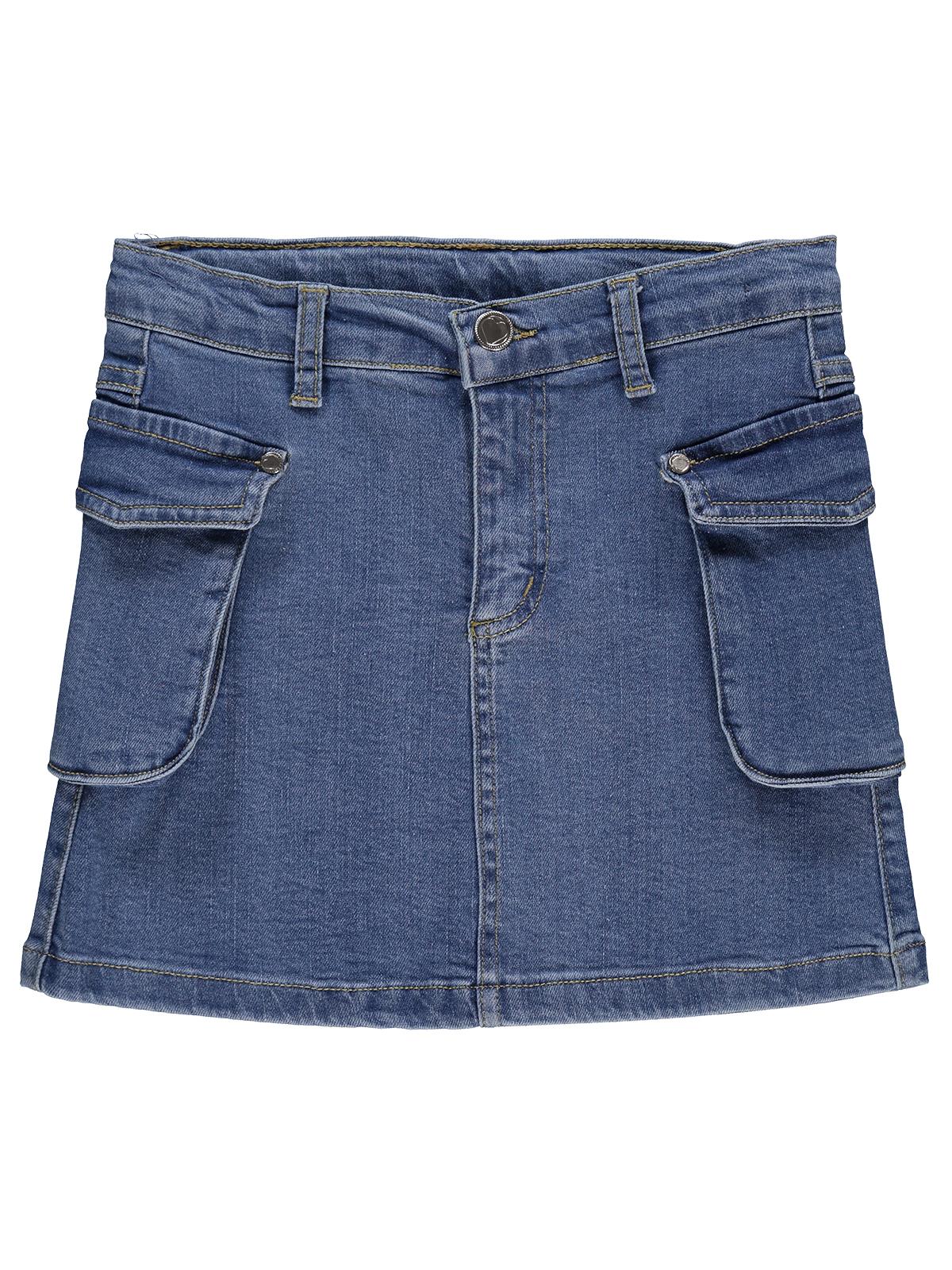 Civil Girls Kargo Cepli 6-9 Yaş Etek - Mavi