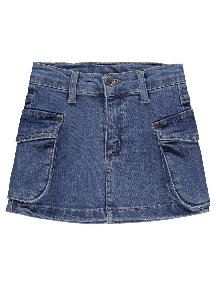 Civil Girls Kargo Cepli 2-5 Yaş Etek - Mavi