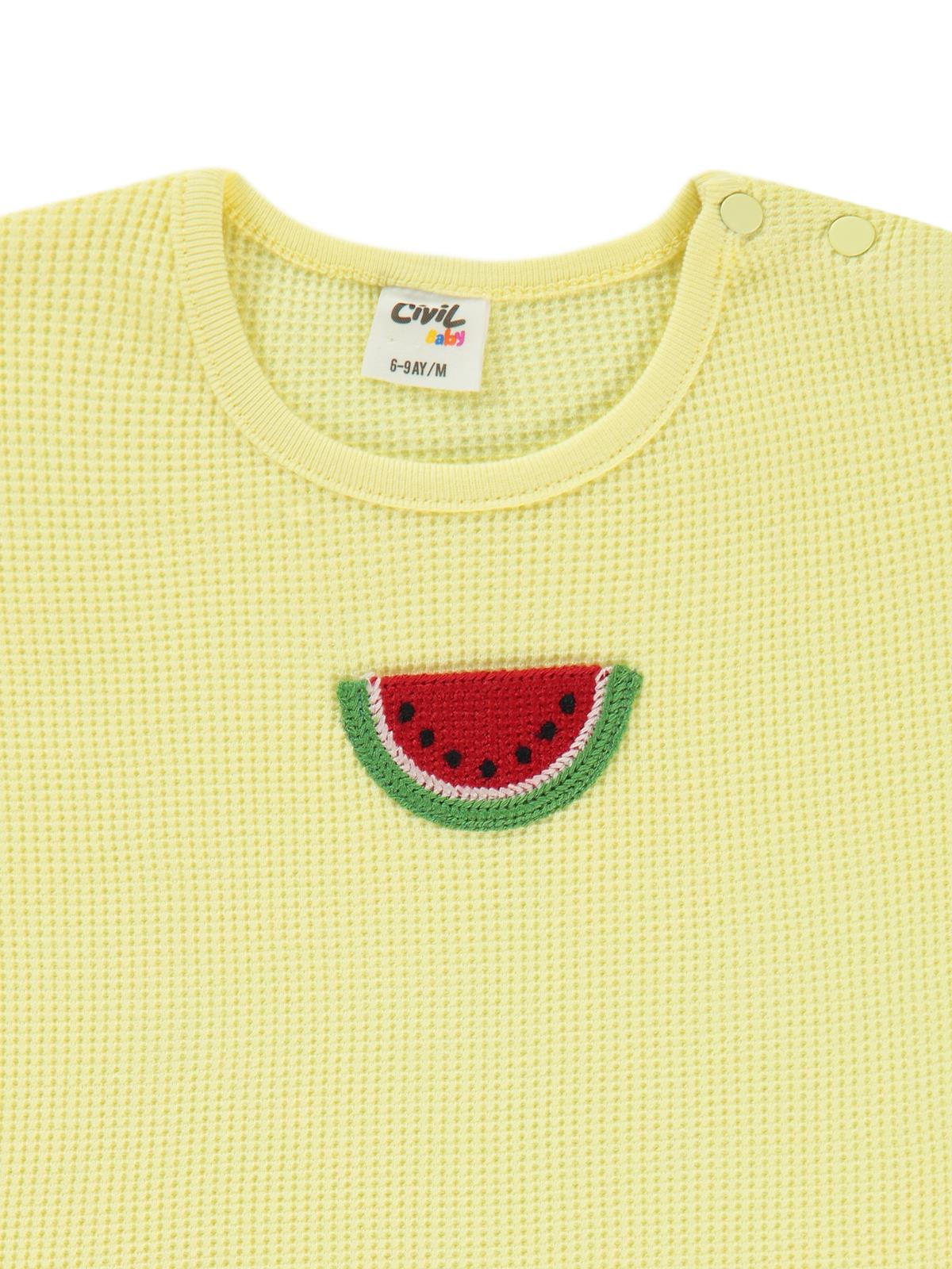 Civil Baby Mobil Aksesuarlı 6-18 Ay Tişört - Sarı