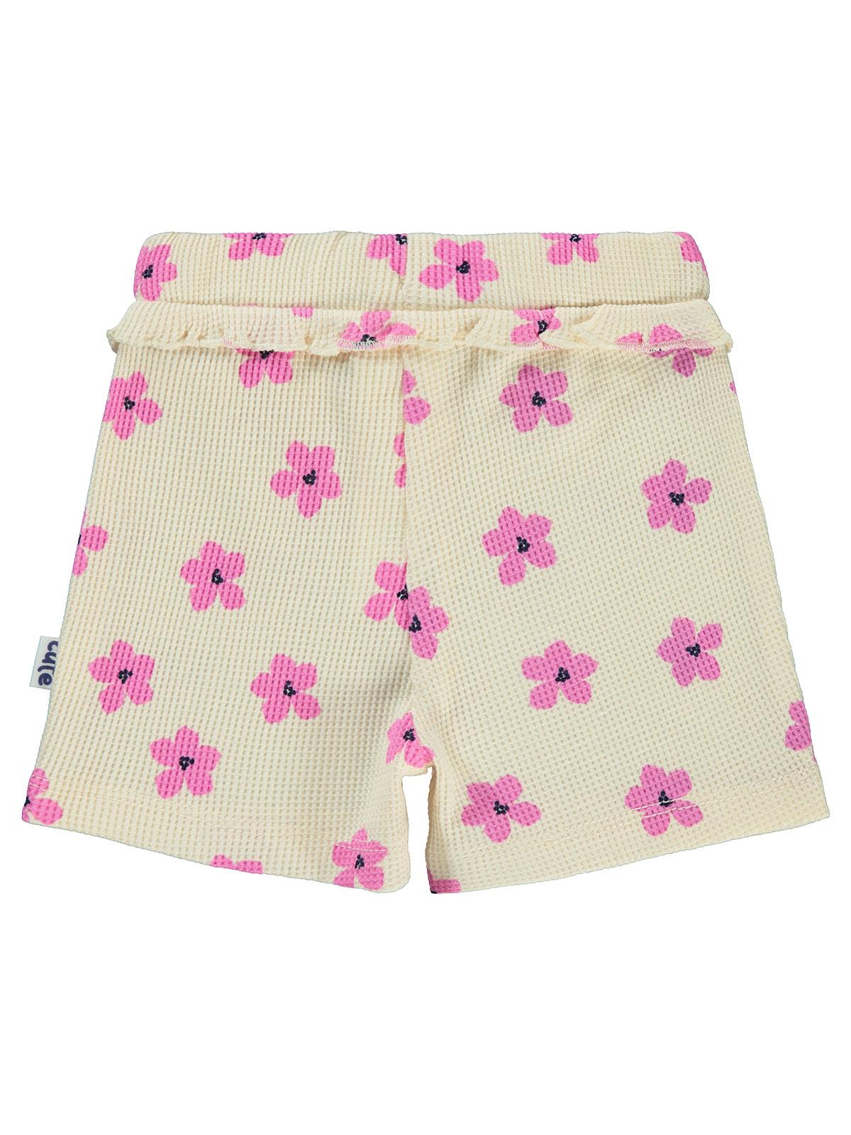 Civil Baby Çiçek Empirmeli 6-18 Ay Şort - Fil Dişi