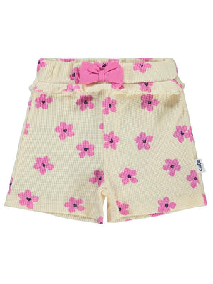 Civil Baby Çiçek Empirmeli 6-18 Ay Şort - Fil Dişi