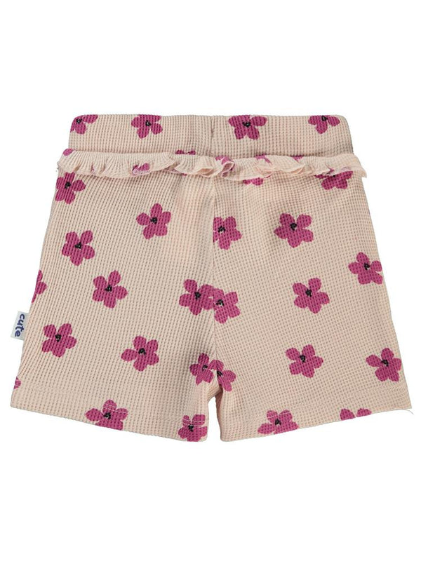Civil Baby Çiçek Empirmeli 6-18 Ay Şort - Pudra