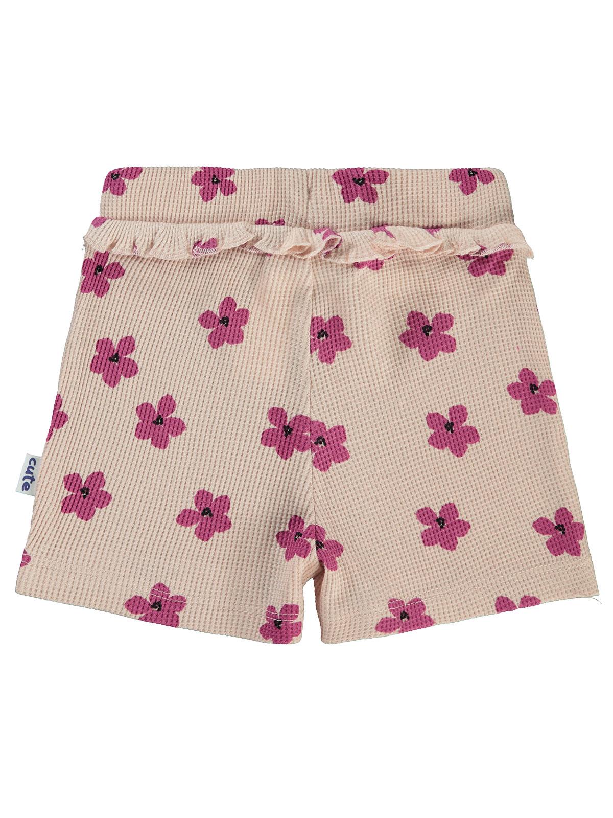 Civil Baby Çiçek Empirmeli 6-18 Ay Şort - Pudra