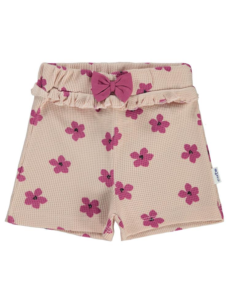 Civil Baby Çiçek Empirmeli 6-18 Ay Şort - Pudra