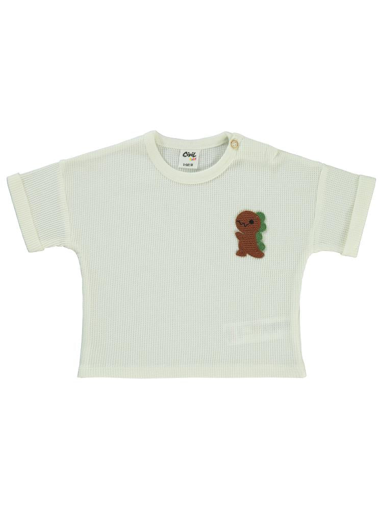 Civil Baby Mobil Aksesuarlı 6-18 Ay Tişört - Ekru