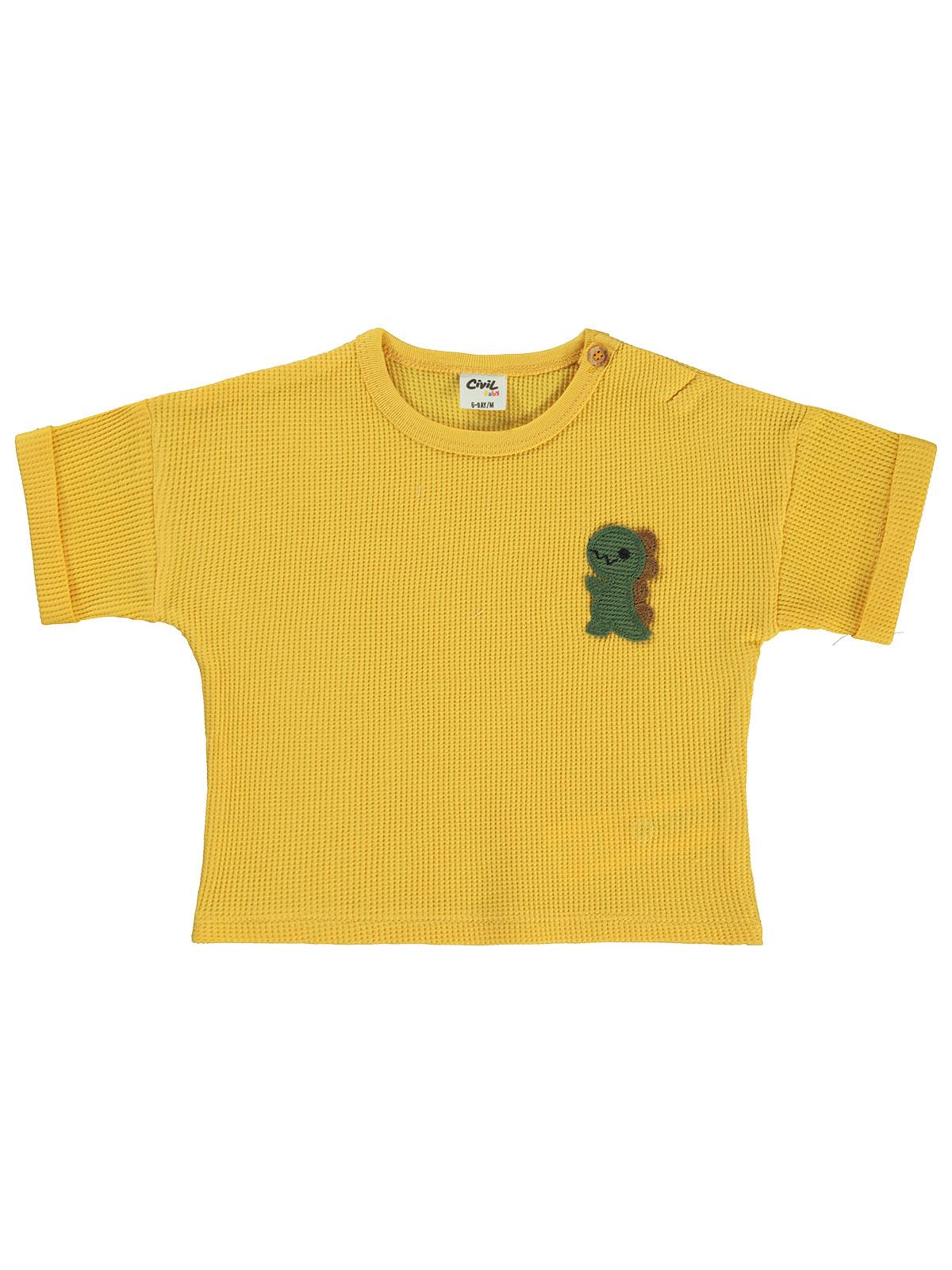 Civil Baby Mobil Aksesuarlı 6-18 Ay Tişört - Sarı