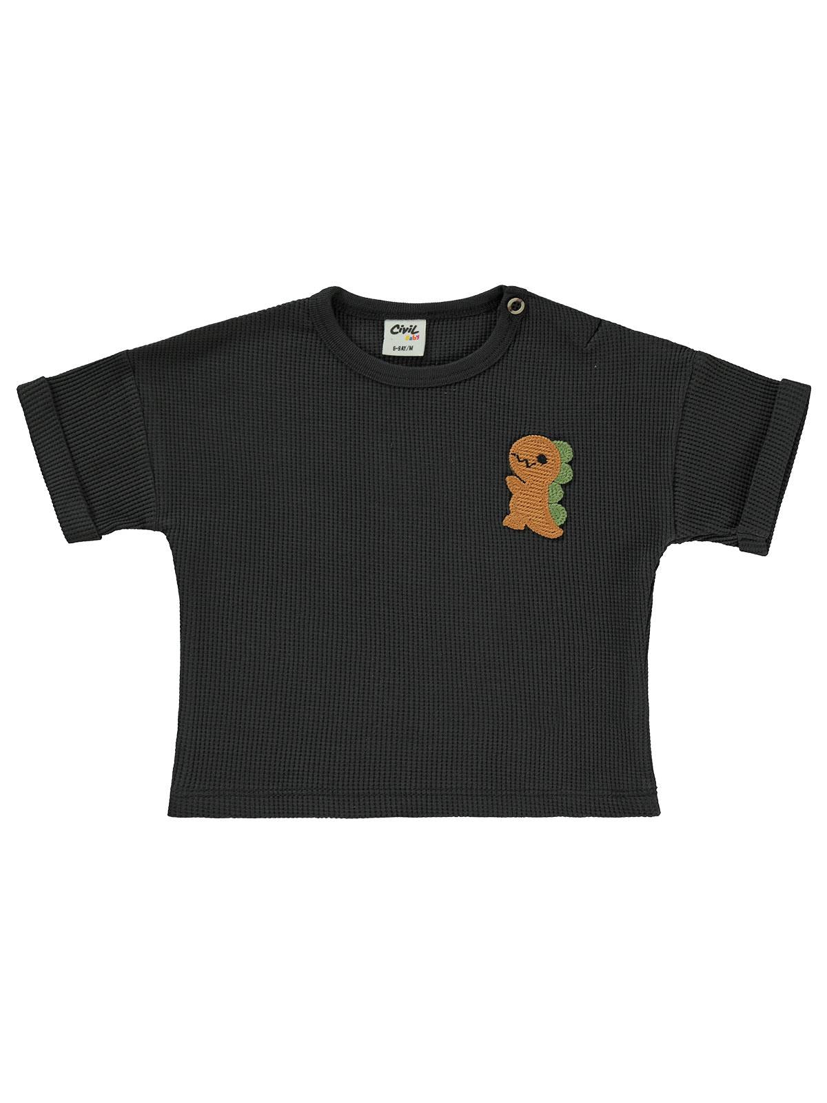 Civil Baby Mobil Aksesuarlı 6-18 Ay Tişört - Gri