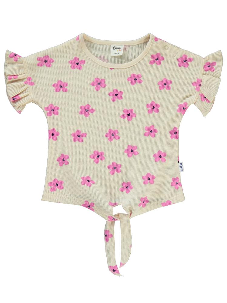 Civil Baby Çiçek Empirmeli 6-18 Ay Takım - Fil Dişi