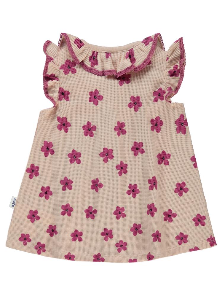 Civil Baby Çiçek Empirmeli 6-18 Ay Elbise - Pudra