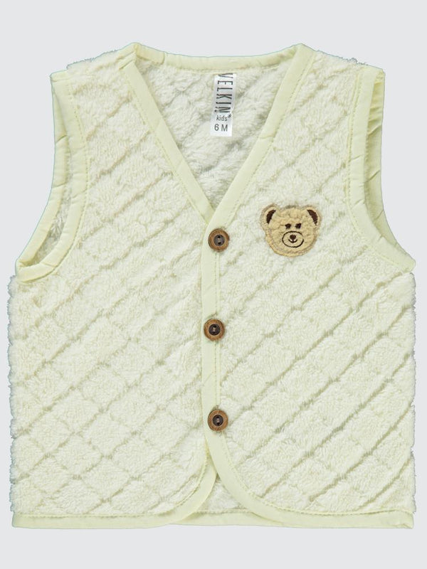 Civil Baby Düğme Detaylı 6-18 Ay Yelek - Bej