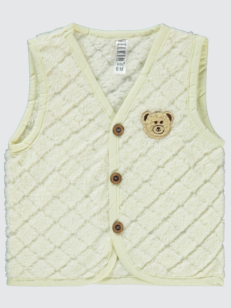 Civil Baby Düğme Detaylı 6-18 Ay Yelek - Bej