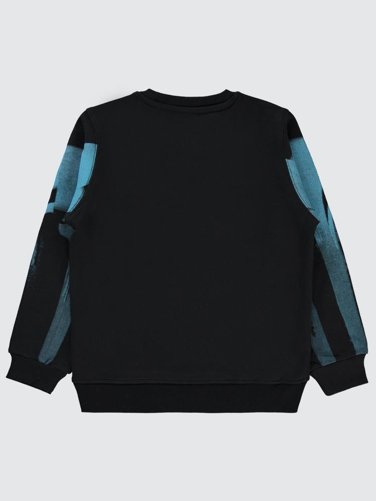 Pierre Cardin Baskılı 10-12 Yaş Sweatshirt - Siyah