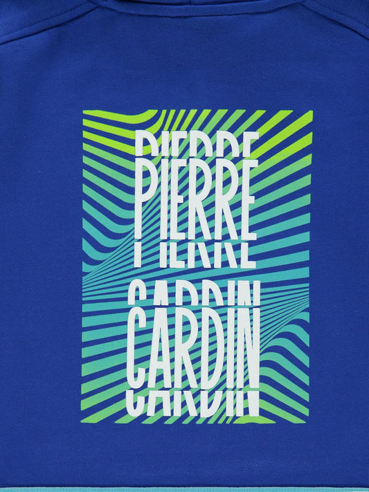 Pierre Cardin Baskılı Sweatshirt | 3 İp Uzun Kol Kapşonlu Baskılı | Okul Kreş ve Günlük Kullanım - Mavi