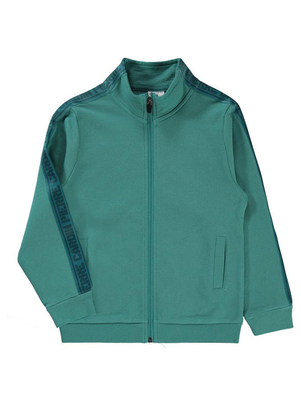 Pierre Cardin Şeritli 6-9 Yaş Hırka - Yeşil