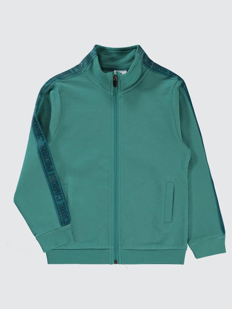 Pierre Cardin Şeritli 10-12 Yaş Hırka - Yeşil
