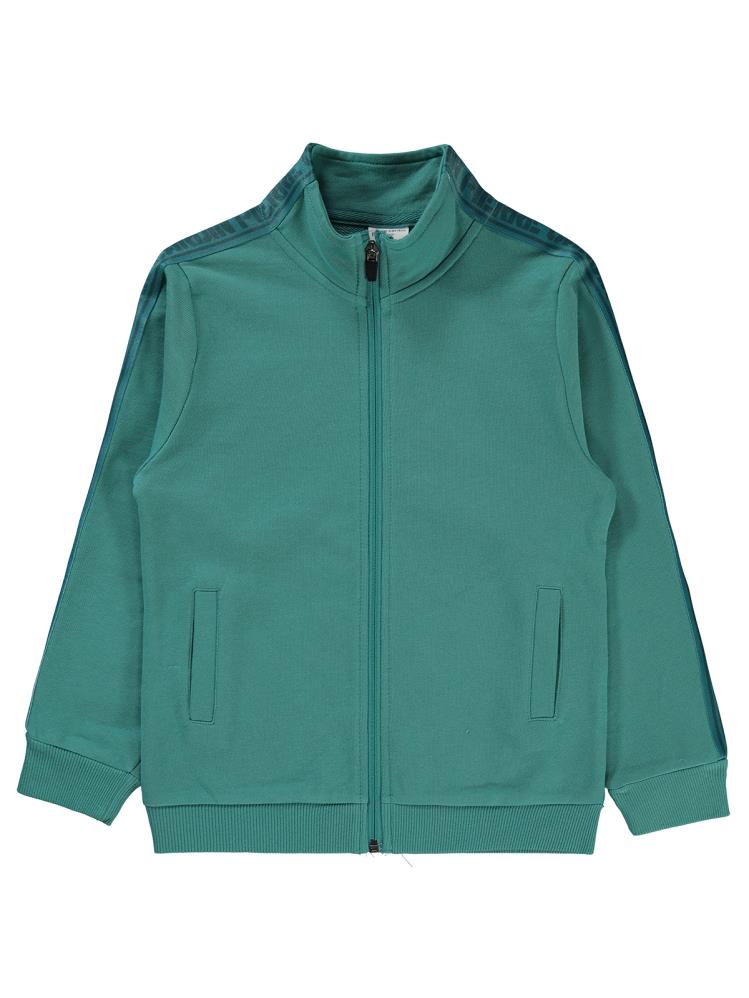 Pierre Cardin Şeritli 10-12 Yaş Hırka - Yeşil