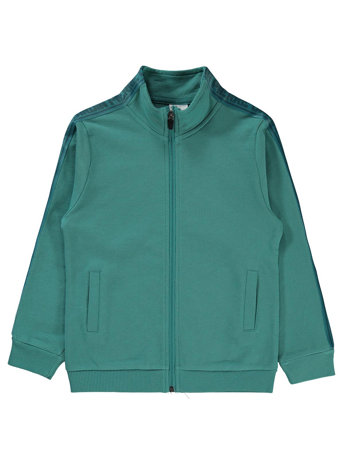 Pierre Cardin Şeritli 6-9 Yaş Hırka - Yeşil