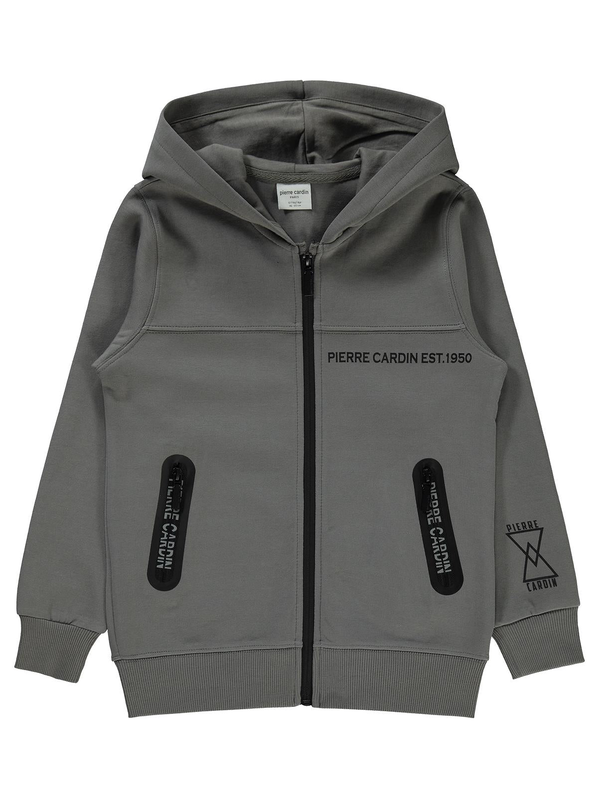 Pierre Cardin Fermuar Cepli 6-9 Yaş Hırka - Gri