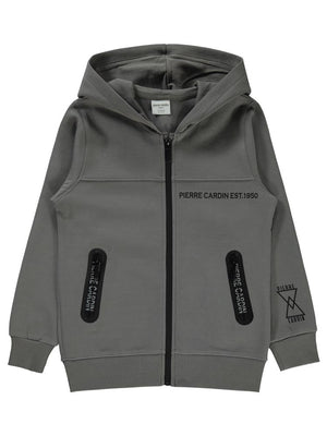 Pierre Cardin Fermuar Cepli 6-9 Yaş Hırka - Gri