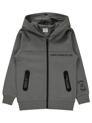 Pierre Cardin Fermuar Cepli 6-9 Yaş Hırka - Gri