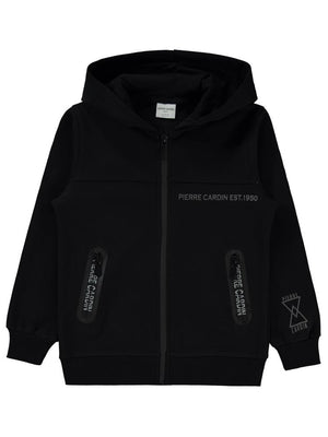 Pierre Cardin Fermuar Cepli 6-9 Yaş Hırka - Siyah