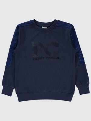Pierre Cardin PC Baskılı 10-12 Yaş Sweatshirt - Lacivert