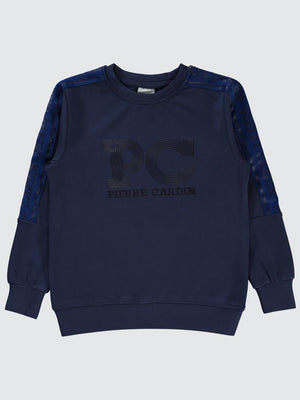 Pierre Cardin PC Baskılı 10-12 Yaş Sweatshirt - Lacivert