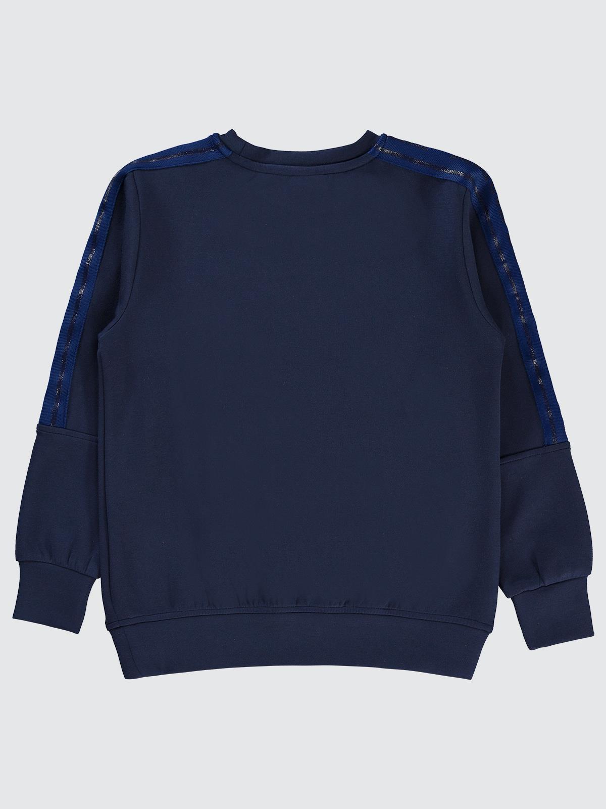 Pierre Cardin PC Baskılı Sweatshirt | Modal Uzun Kol Bisiklet Yaka | Okul Kreş ve Günlük Kullanım - Lacivert