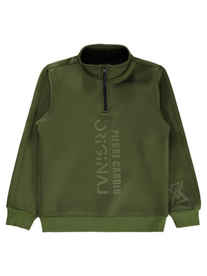 Pierre Cardin Original Baskılı 6-9 Yaş Sweatshirt - Haki