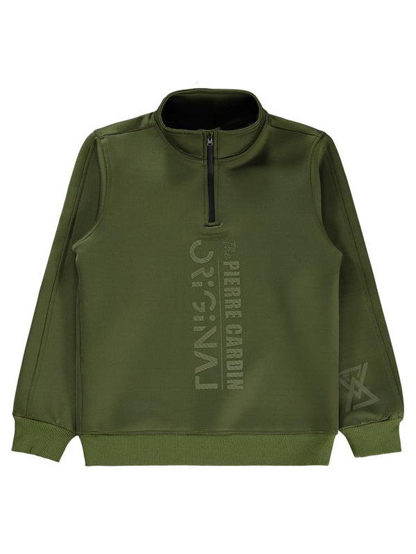Pierre Cardin Original Baskılı 6-9 Yaş Sweatshirt - Haki