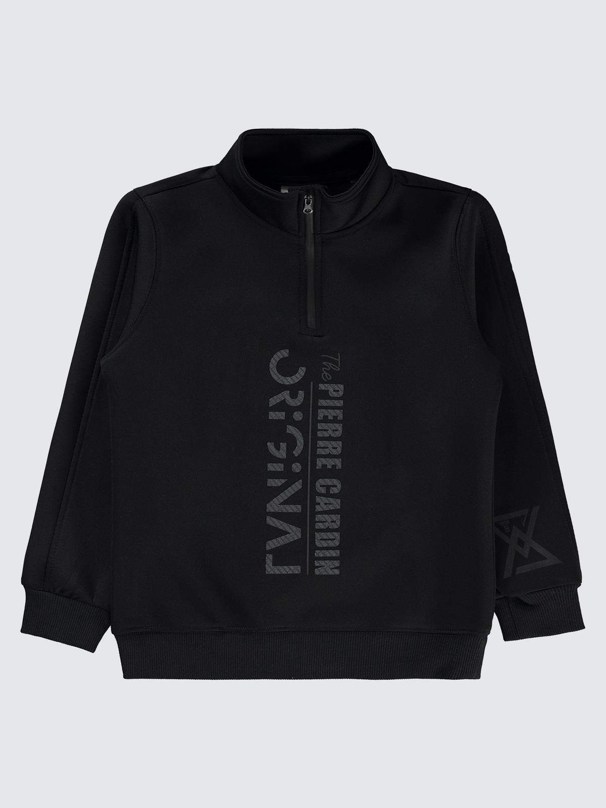 Pierre Cardin Original Baskılı 6-9 Yaş Sweatshirt - Siyah