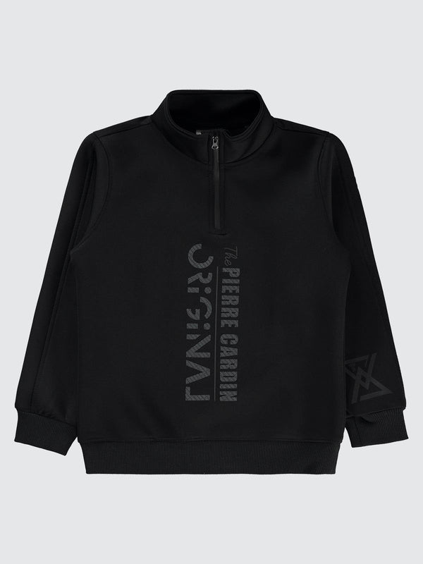 Pierre Cardin Original Baskılı 10-12 Yaş Sweatshirt - Siyah