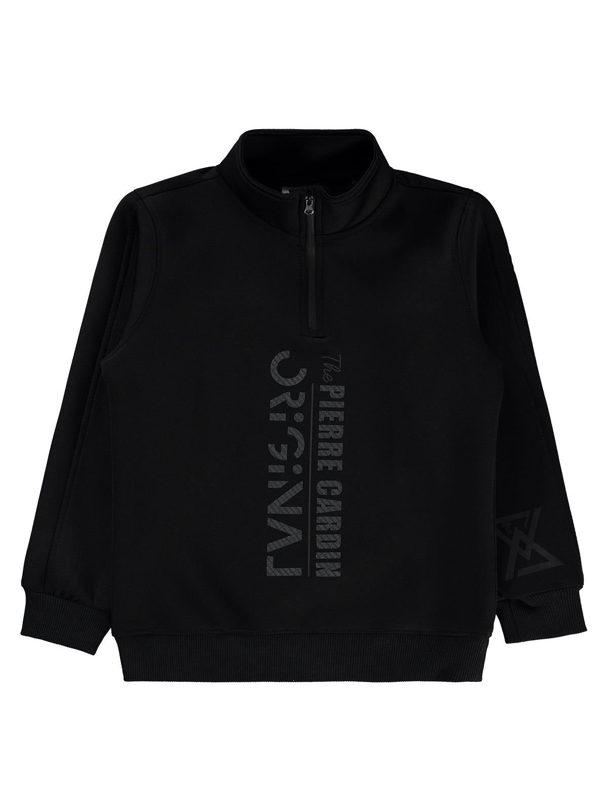 Pierre Cardin Original Baskılı 6-9 Yaş Sweatshirt - Siyah