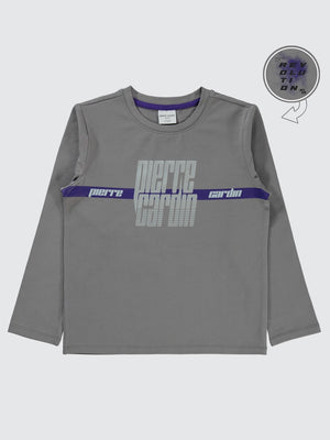 Pierre Cardin Sırtı Revolutıon Baskılı 6-9 Yaş Sweatshirt - Gri