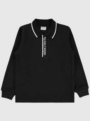 Pierre Cardin Yakası Pıerre Cardın Baskılı 10-12 Yaş Sweatshirt - Siyah