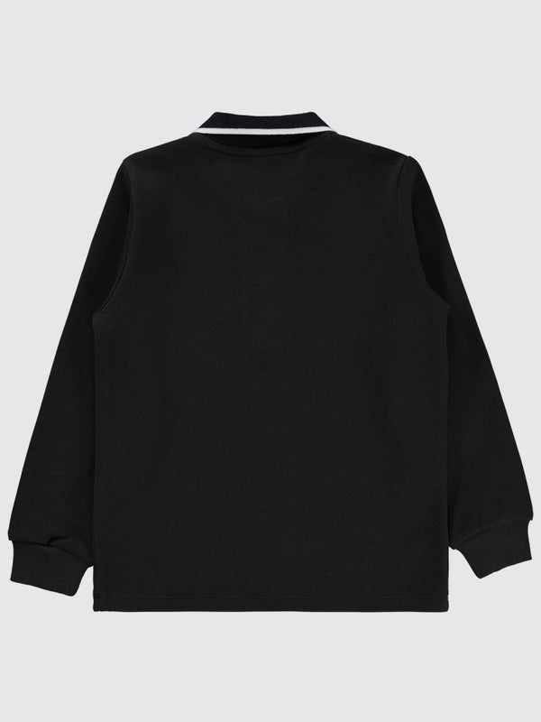 Pierre Cardin Yakası Pıerre Cardın Baskılı 6-9 Yaş Sweatshirt - Siyah