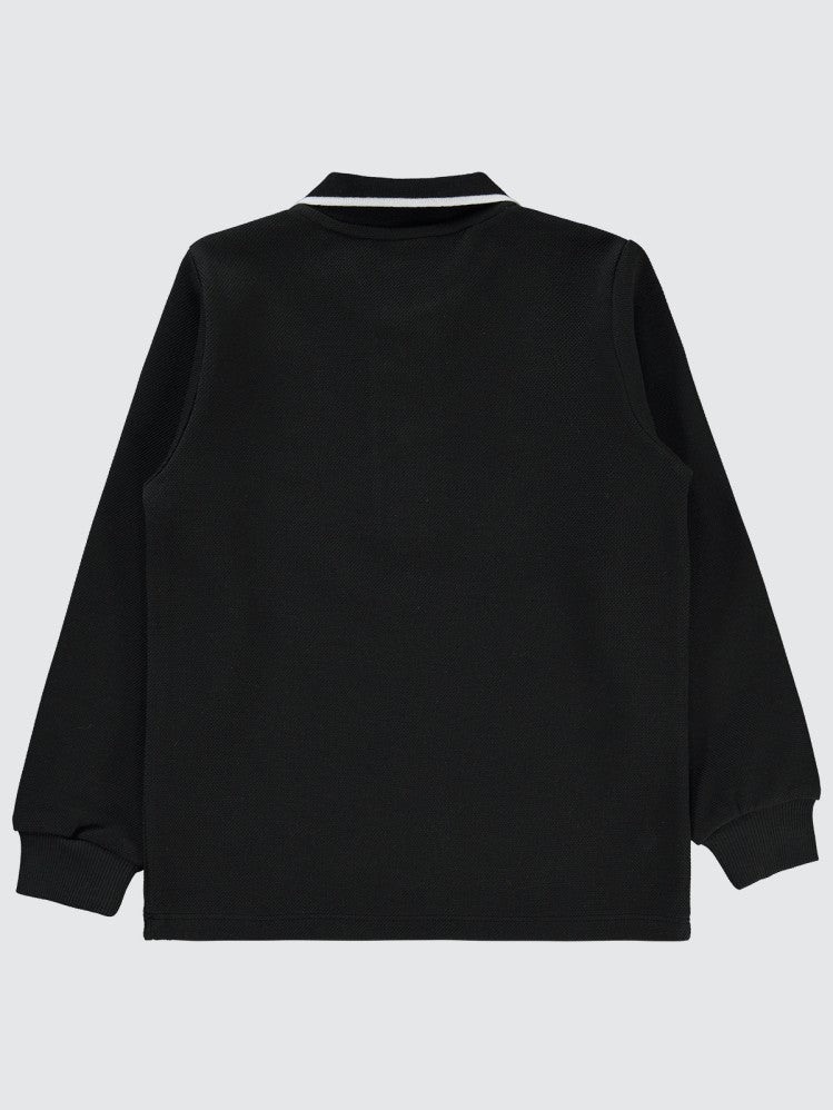 Pierre Cardin Yakası Pıerre Cardın Baskılı 6-9 Yaş Sweatshirt - Siyah
