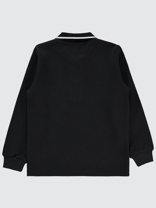 Pierre Cardin Yakası Pıerre Cardın Baskılı 10-12 Yaş Sweatshirt - Siyah