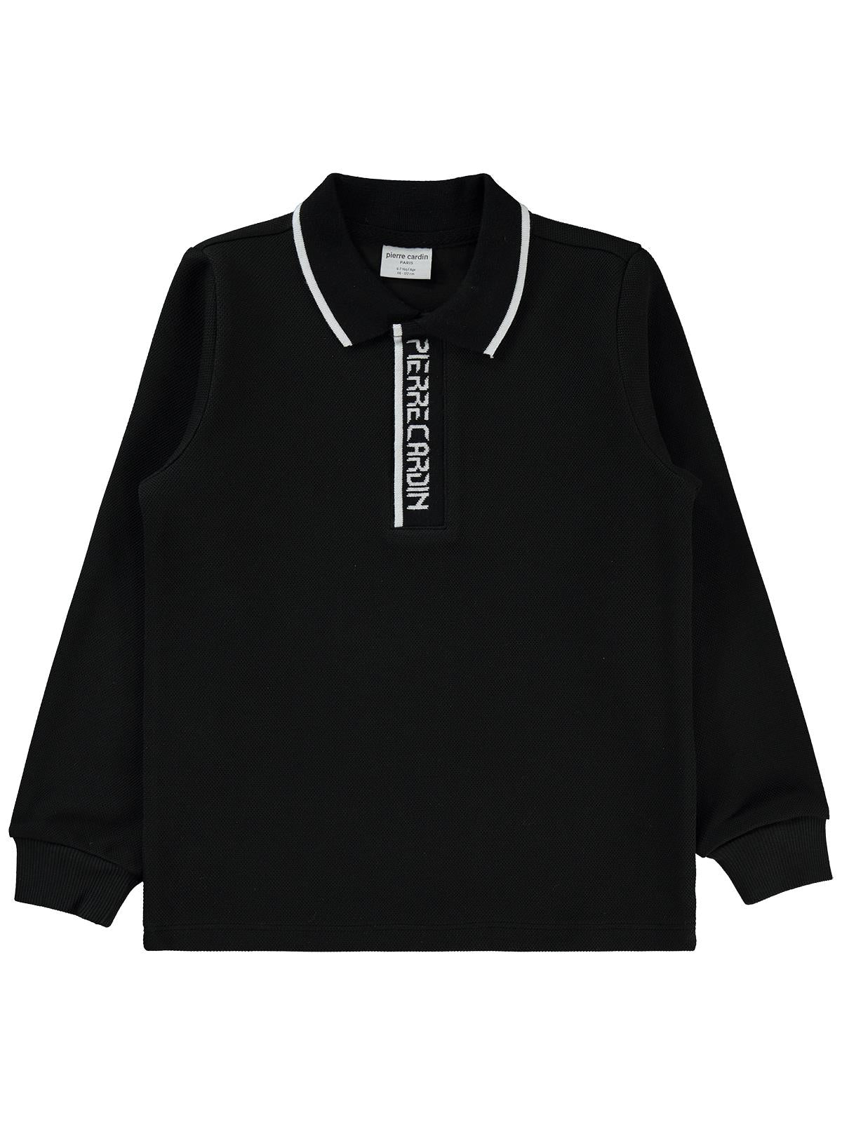 Pierre Cardin Yakası Pıerre Cardın Baskılı 10-12 Yaş Sweatshirt - Siyah