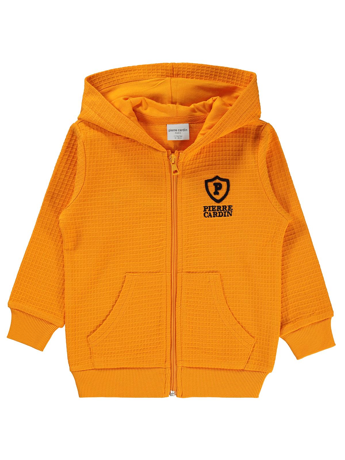 Pierre Cardin Academy Baskılı Hırka | Jakarlı İnterlok Uzun Kol | Okul Kreş ve Günlük Kullanım - Turuncu