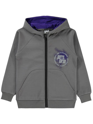 Pierre Cardin 1950 Worldwıde Baskılı 6-9 Yaş Hırka - Gri