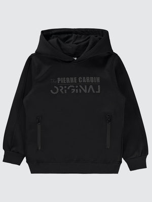 Pierre Cardin Original Baskılı 6-9 Yaş Sweatshirt - Siyah