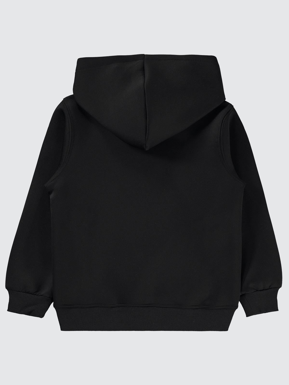 Pierre Cardin Original Baskılı Sweatshirt | Dalgıç Uzun Kol Kapşonlu | Okul Kreş ve Günlük Kullanım - Siyah